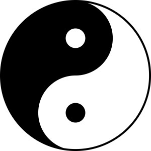 Two swirling opposites, and one whole unbroken circle. Which do you see first?